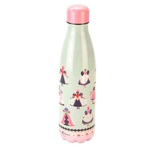 Cath Kidston Light Green Water Bottle with Pink Cap
